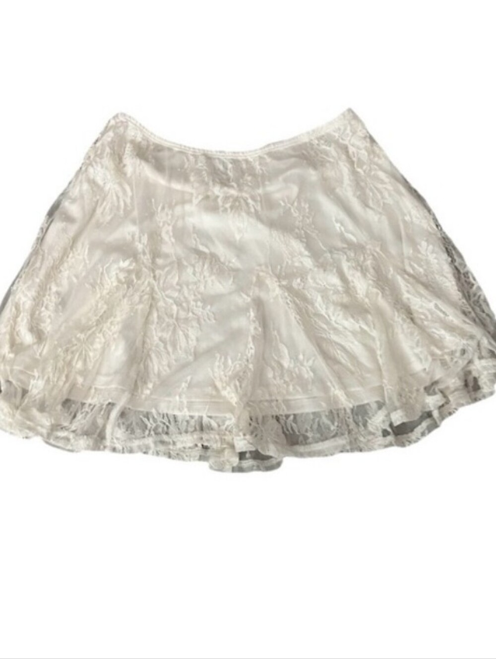 Wild Fable Cream White Lined Floral Lace Mini Skirt sz Medium M Punk Goth New - Picture 6 of 17